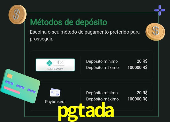 O cassino pgtada oferece uma grande variedade de métodos de pagamento